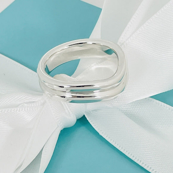 Size 10.5 Tiffany Doppio Ring by ELsa Peretti Mens Unisex in Sterling Silver