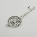 Tiffany T Daisy Flower Diamond Key Pendant in Sterling Silver Size Large 2.4"-2