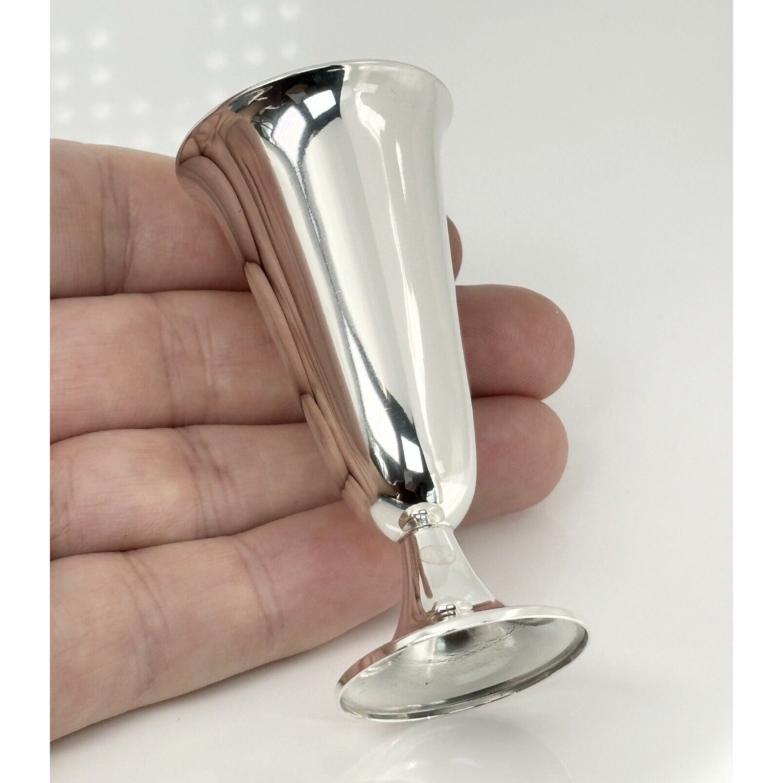 Tiffany & Co Sterling Silver Makers Shot Glass Cups Liqueur Cordial Bar Glass