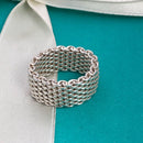 Size 5 Tiffany & Co Sterling Silver Somerset Mesh Weave Ring-4