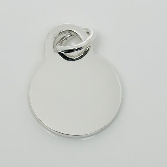 Tiffany & Co Round Tag Blank Engravable Pendant or Charm in Silver Engraving