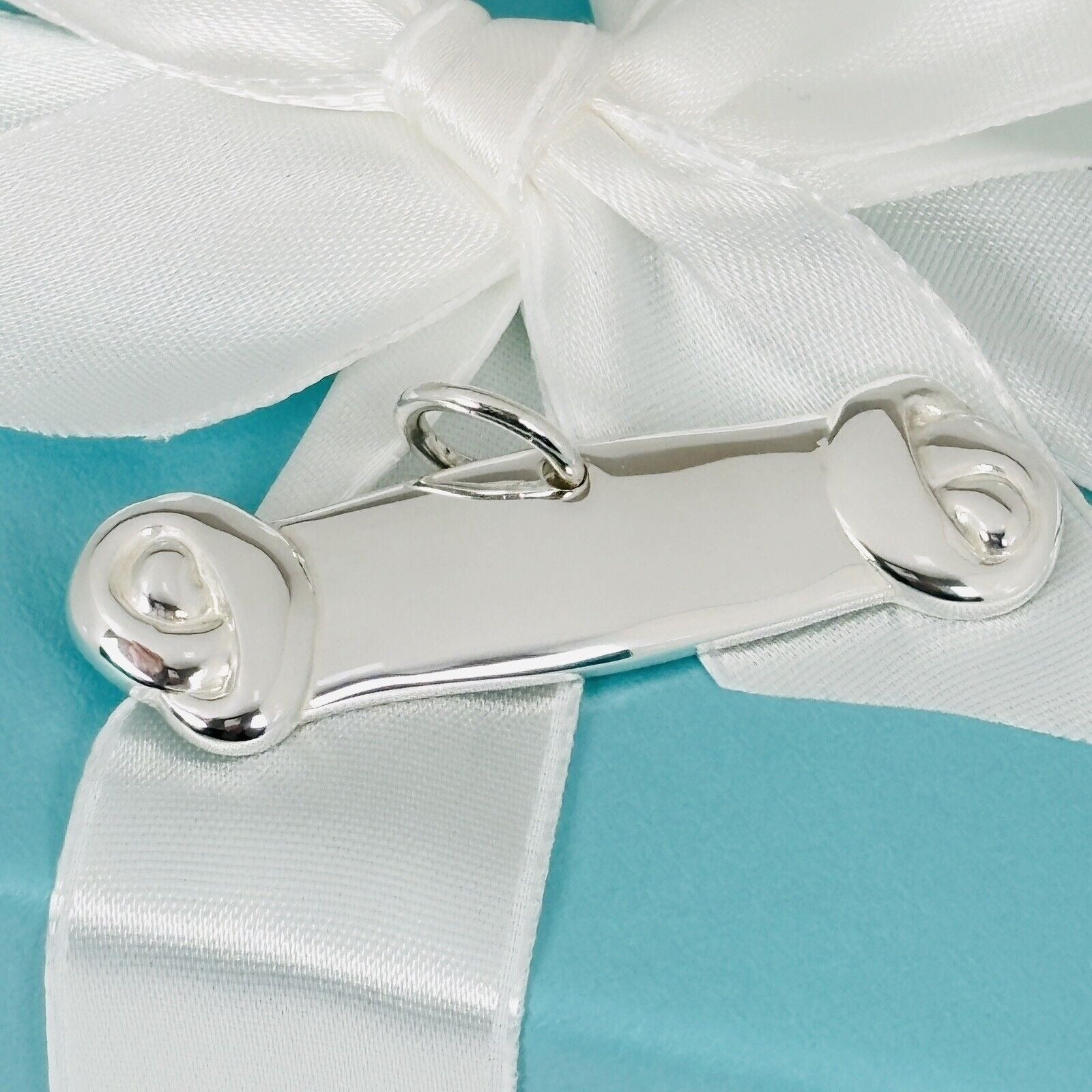 Tiffany & Co Dog Bone Pet ID Tag Charm LArge in Sterling Silver Engravable
