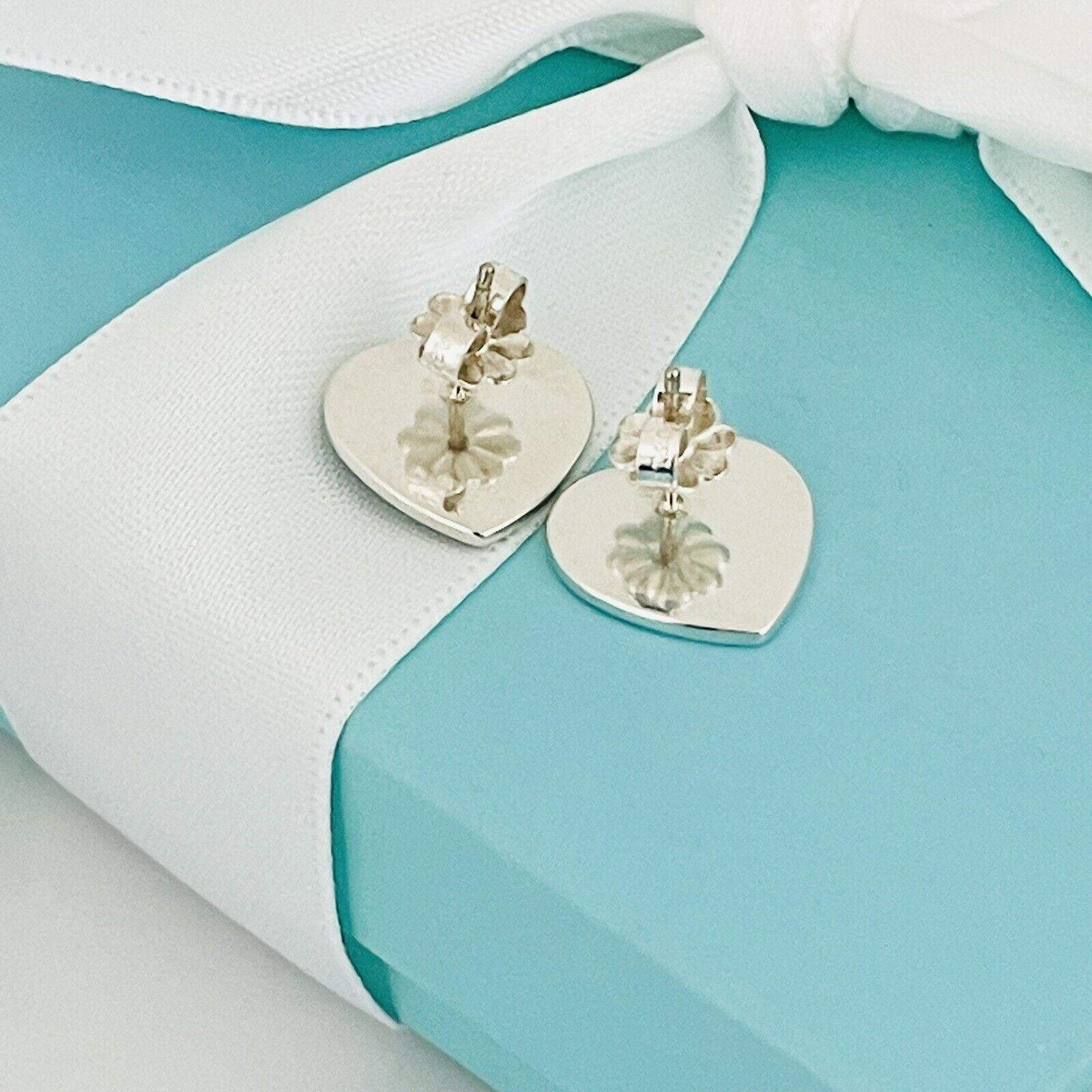 LARGE 0.50" Return to Tiffany & Co Heart Tag Stud Earrings
