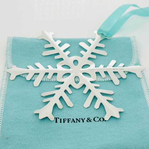 Tiffany Snowflake Christmas Tree Holiday Ornament in Sterling Silver - 0