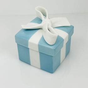 2" Small Tiffany Blue Trinket Gift Box Ceramic Bone China Porcelain Jewelry Box
