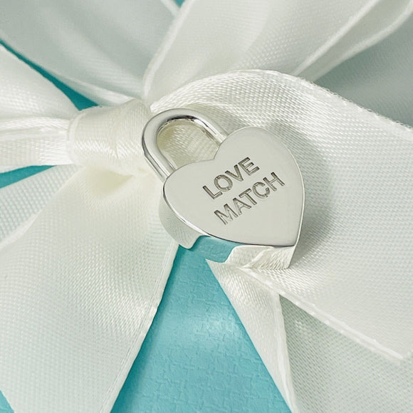 Tiffany LOVE MATCH Heart Charm Padlock Lock or Pendant in Sterling Silver