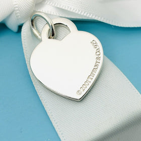 Tiffany & Co Sterling Silver Engravable Blank Heart Tag Charm or Pendant GENUINE