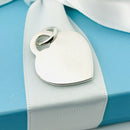 Tiffany & Co Sterling Silver Engravable Blank Heart Tag Charm or Pendant GENUINE-4