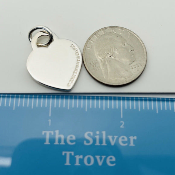 Tiffany & Co Sterling Silver Engravable Blank Heart Tag Charm or Pendant GENUINE
