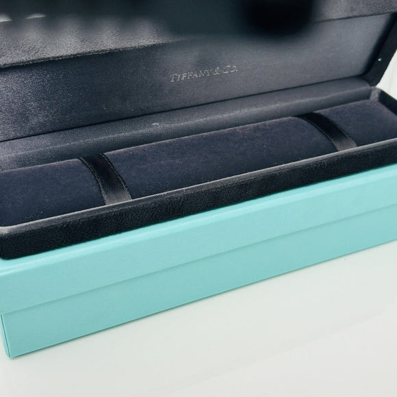 Tiffany Black Suede Leather Watch or Bracelet Presentation Storage Blue Gift Box
