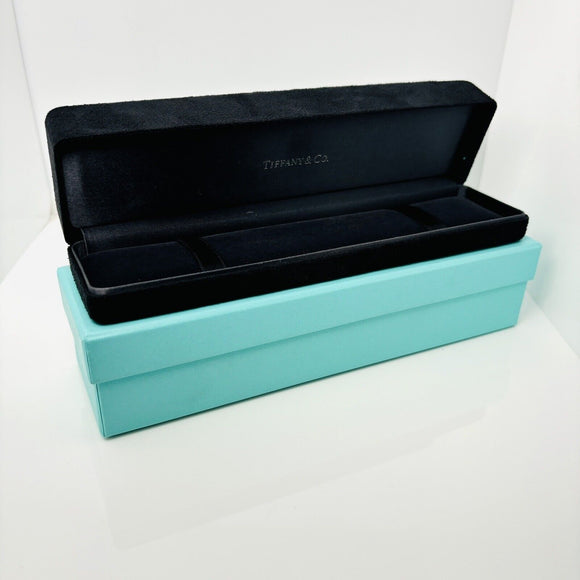 Tiffany Black Suede Leather Watch or Bracelet Presentation Storage Blue Gift Box