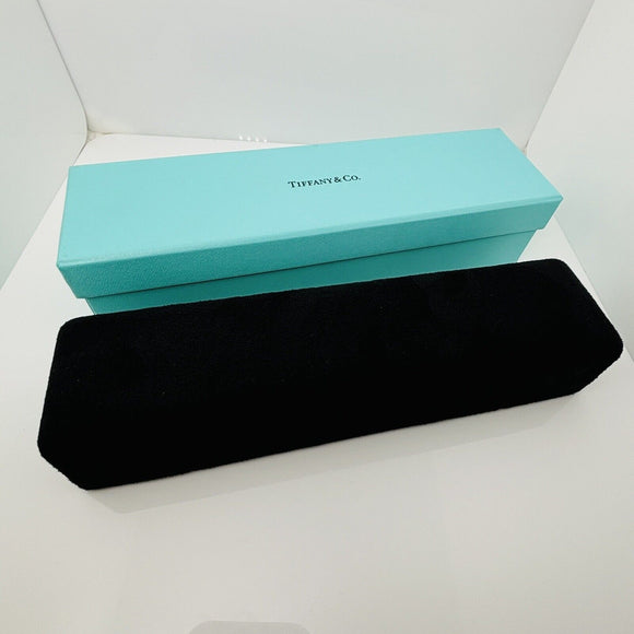 Tiffany Black Suede Leather Watch or Bracelet Presentation Storage Blue Gift Box