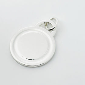 Tiffany Round Groove Circle Tag Pendant or Charm Paloma Picasso in Silver