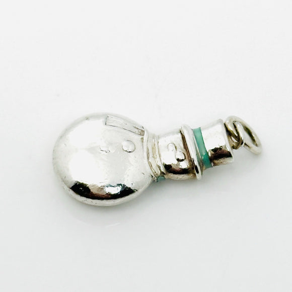 Tiffany & Co Christmas Snowman Charm or Pendant in Blue Enamel and Silver