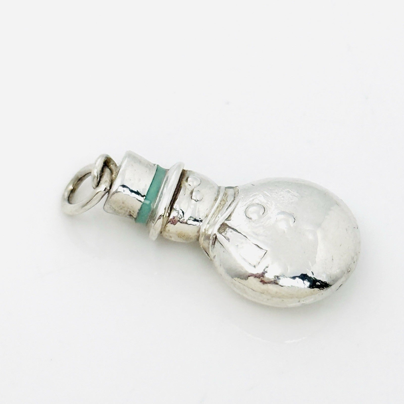 Tiffany & Co Christmas Snowman Charm or Pendant in Blue Enamel