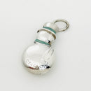 Tiffany & Co Christmas Snowman Charm or Pendant in Blue Enamel and Silver-4