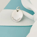 Tiffany Silver Letter B Alphabet Initial Round Circle Notes Charm Pendant-5