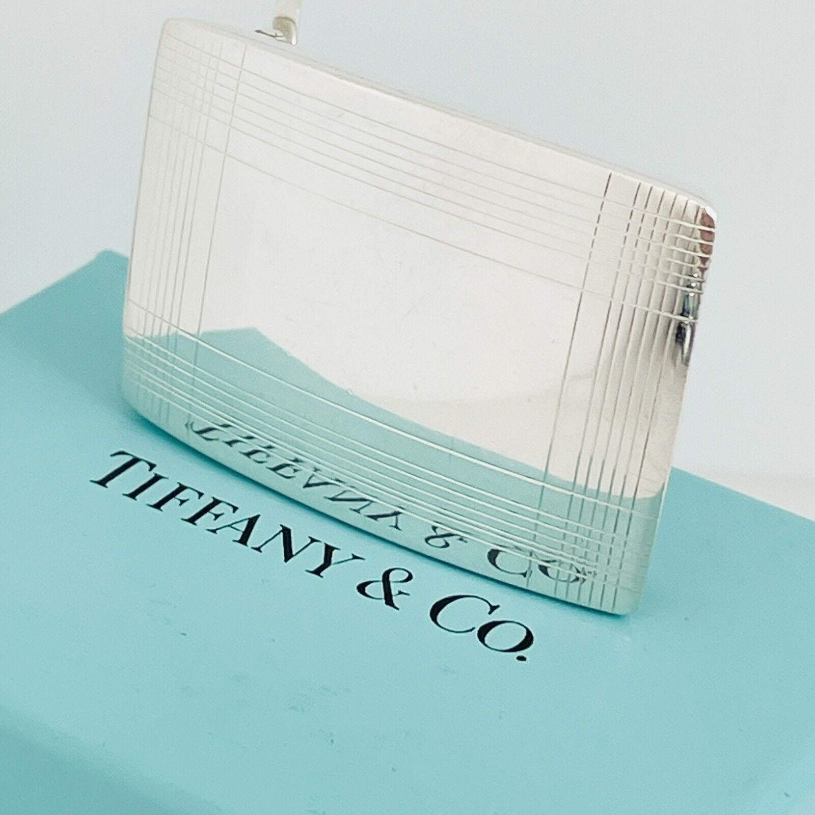 Tiffany & Co Belt Buckle Sterling Silver Engravable Machine Turned Mens Unisex