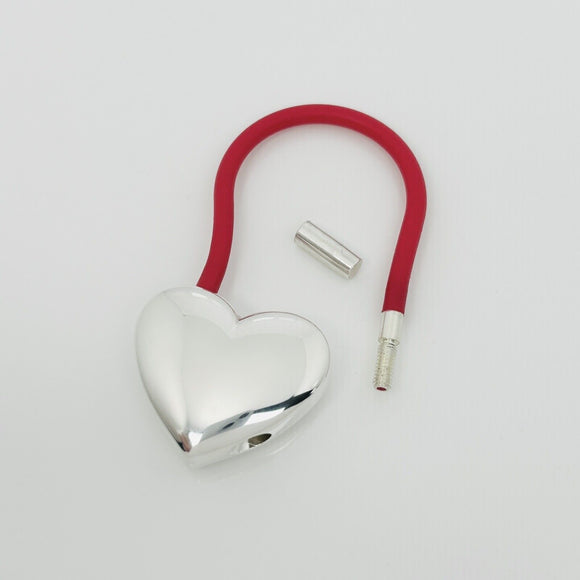 Tiffany & Co Silver Puffed Heart Key Ring Keychain in Red Rubber Sterling Silver