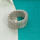 Size 5 Tiffany & Co Sterling Silver Somerset Mesh Weave Ring-1
