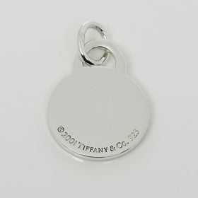 Tiffany & Co Round Tag Blank Engravable Pendant or Charm in Silver Engraving