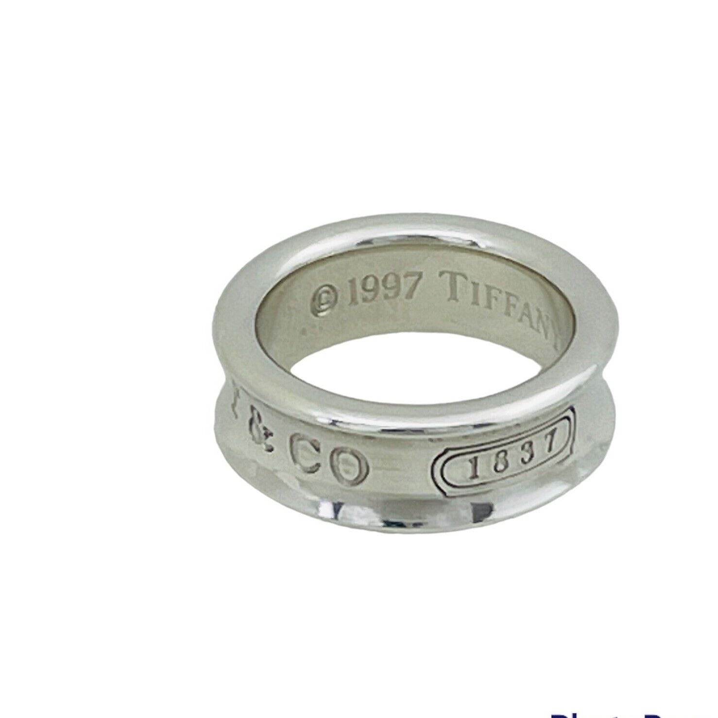 Size 5 Tiffany & Co 1837 Ring Concave Unisex in Sterling Silver AUTHENTIC
