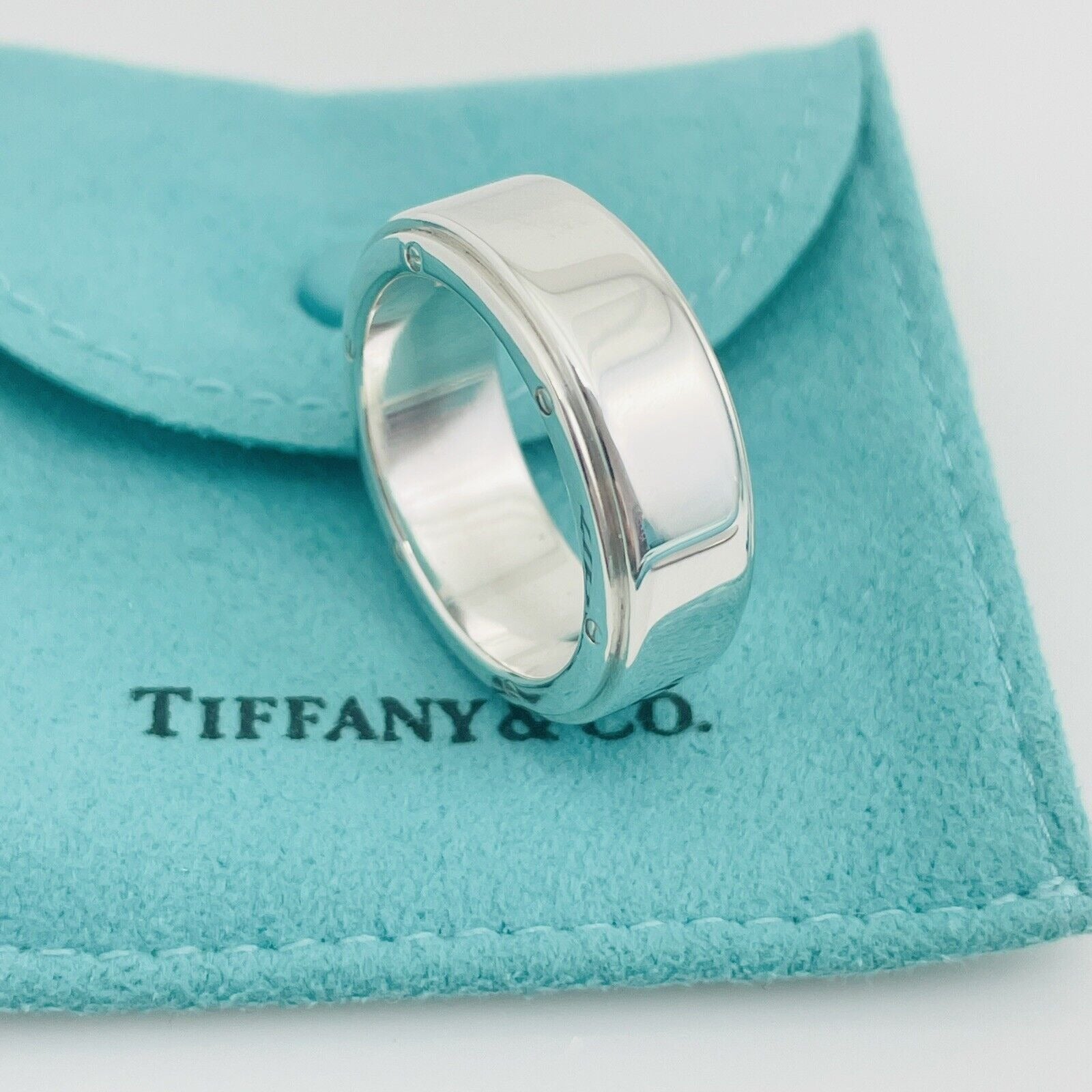 Size 10 Tiffany Metropolis Ring Mens Unisex in Sterling Silver