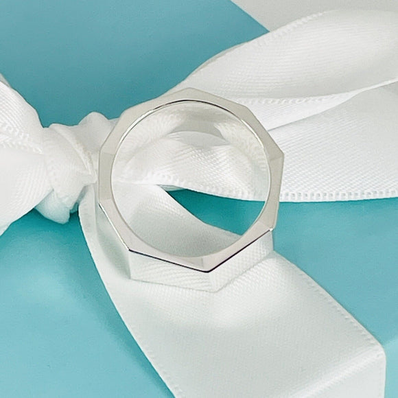 Size 6.5 Tiffany Frank Gehry Wide Torque Ring Mens Unisex in Sterling Silver