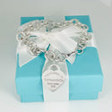 Large 8.5" Return to Tiffany Blue Enamel Heart Tag Charm Bracelet in Silver - 2