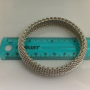 7" SMALL Tiffany & Co Sterling Silver Somerset Mesh Weave Bangle Bracelet-10