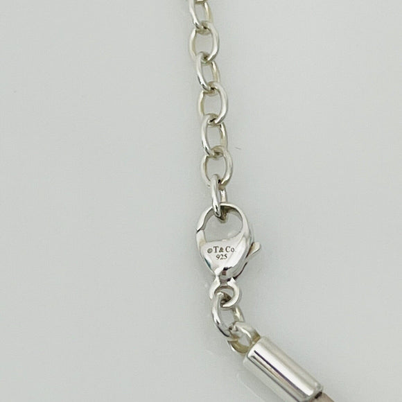 17.5" Tiffany & Co Sterling Silver  and Pink Rubber Necklace