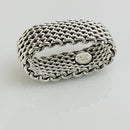 Size 6 Tiffany & Co Somerset Mesh Basket Weave Ring in 925 Sterling Silver-1