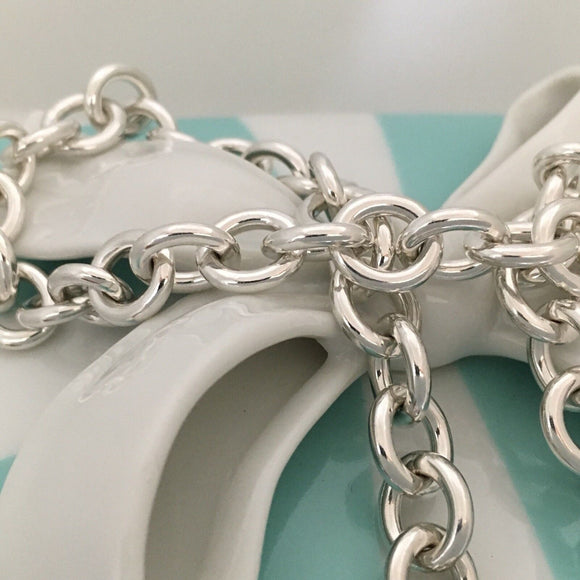 18" Tiffany & Co Heart Tag Toggle Necklace Engravable Blank Heart AUTHENTIC