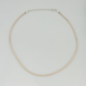 17.5" Tiffany & Co Sterling Silver  and Pink Rubber Necklace - 0