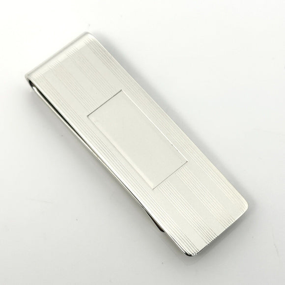 Tiffany & Co Machine Turned Pin Stripe Engravable ID Money Clip in Silver