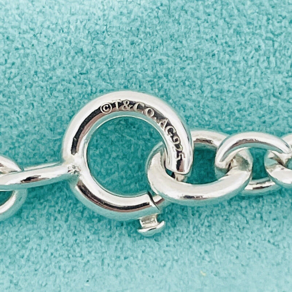 24" Tiffany & Co Large Round Link Rolo Chain Necklace Mens Unisex