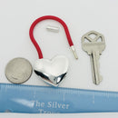 Tiffany & Co Silver Puffed Heart Key Ring Keychain in Red Rubber Sterling Silver-9