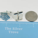 RARE Tiffany & Co Hibiscus Flower Cufflinks in Sterling Silver-6