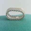 Size 5.5 Tiffany & Co Somerset Mesh Weave Unisex Ring in Sterling Silver-4