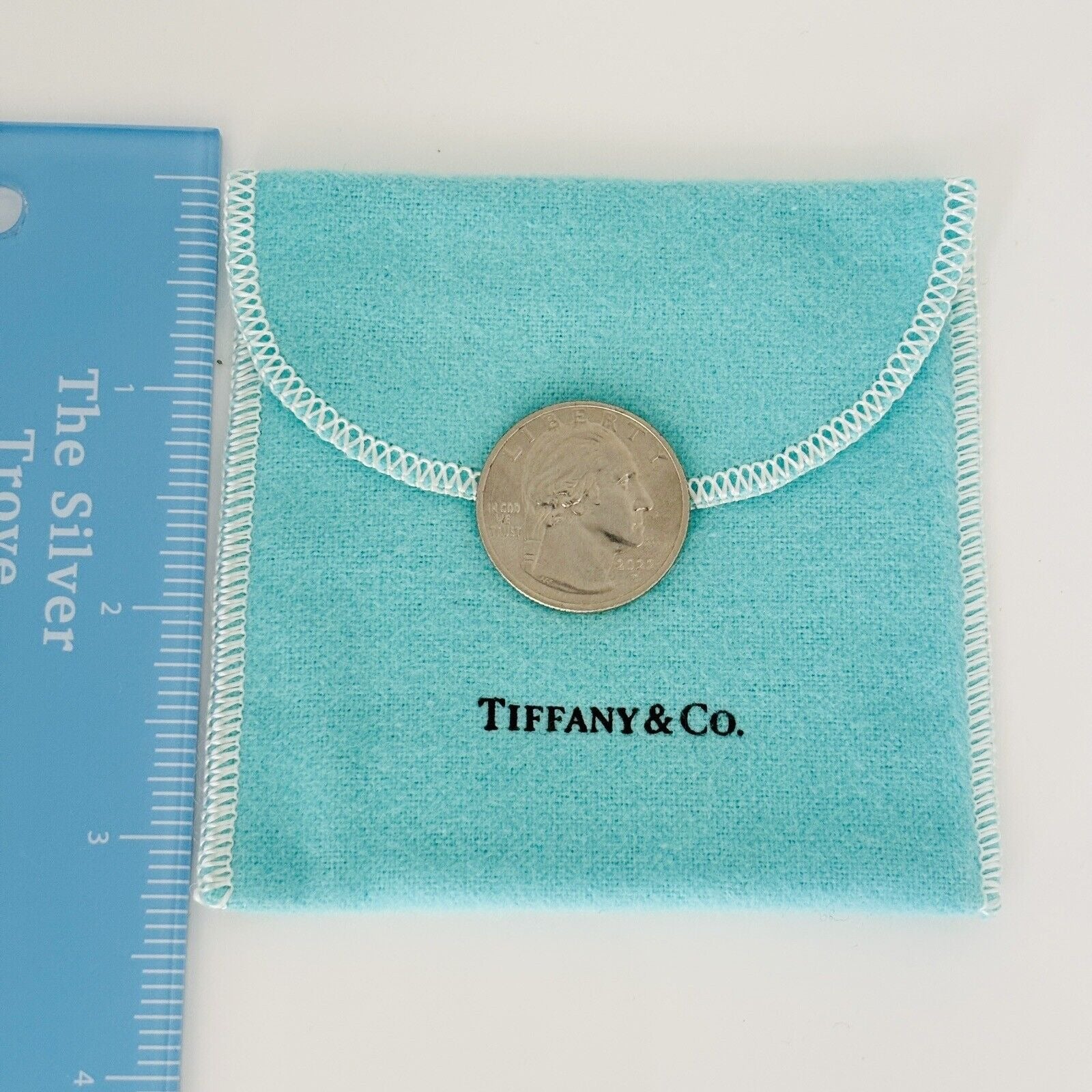 Tiffany & Co Anti-Tarnish Blue Felt Empty Pouch 3.25