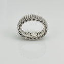 Size 9  Tiffany & Co Somerset Mesh Weave Mens Unisex Ring in Sterling Silver - 5