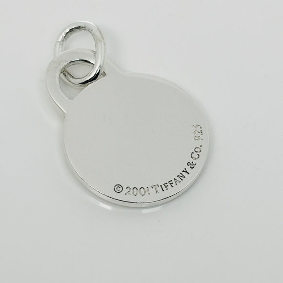 Tiffany & Co Round Tag Blank Engravable Pendant or Charm in Silver Engraving