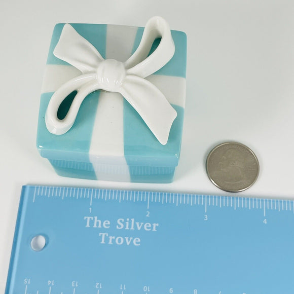 2" Small Tiffany Blue Trinket Gift Box Ceramic Bone China Porcelain Jewelry Box