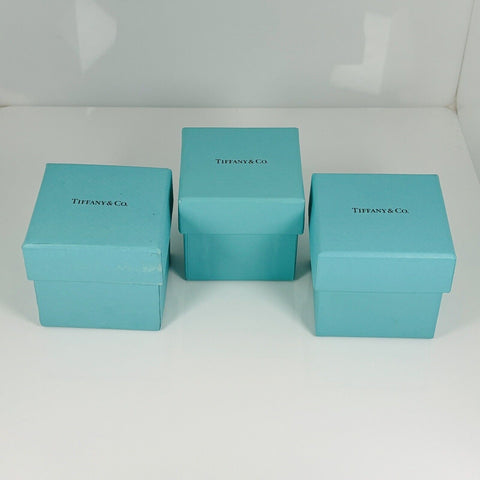 1 Tiffany Ring Gift Storage Box Blue Black Suede Leather Presentation Storage - 0