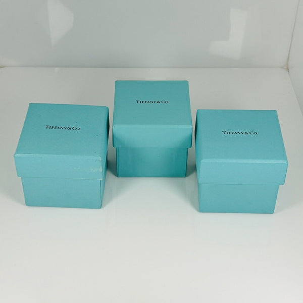 1 Tiffany Ring Gift Storage Box Blue Black Suede Leather Presentation Storage - 2