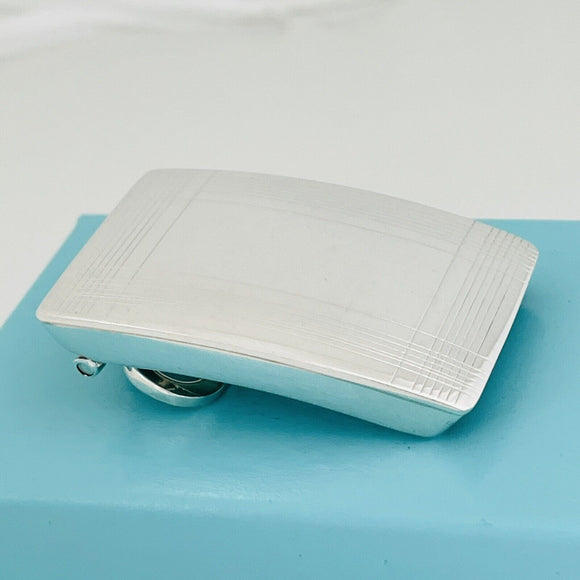 Tiffany & Co Belt Buckle Sterling Silver Engravable Machine Turned Mens Unisex