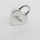 Tiffany & Co MOM Mother Heart Padlock Charm Pendant in Sterling Silver-3
