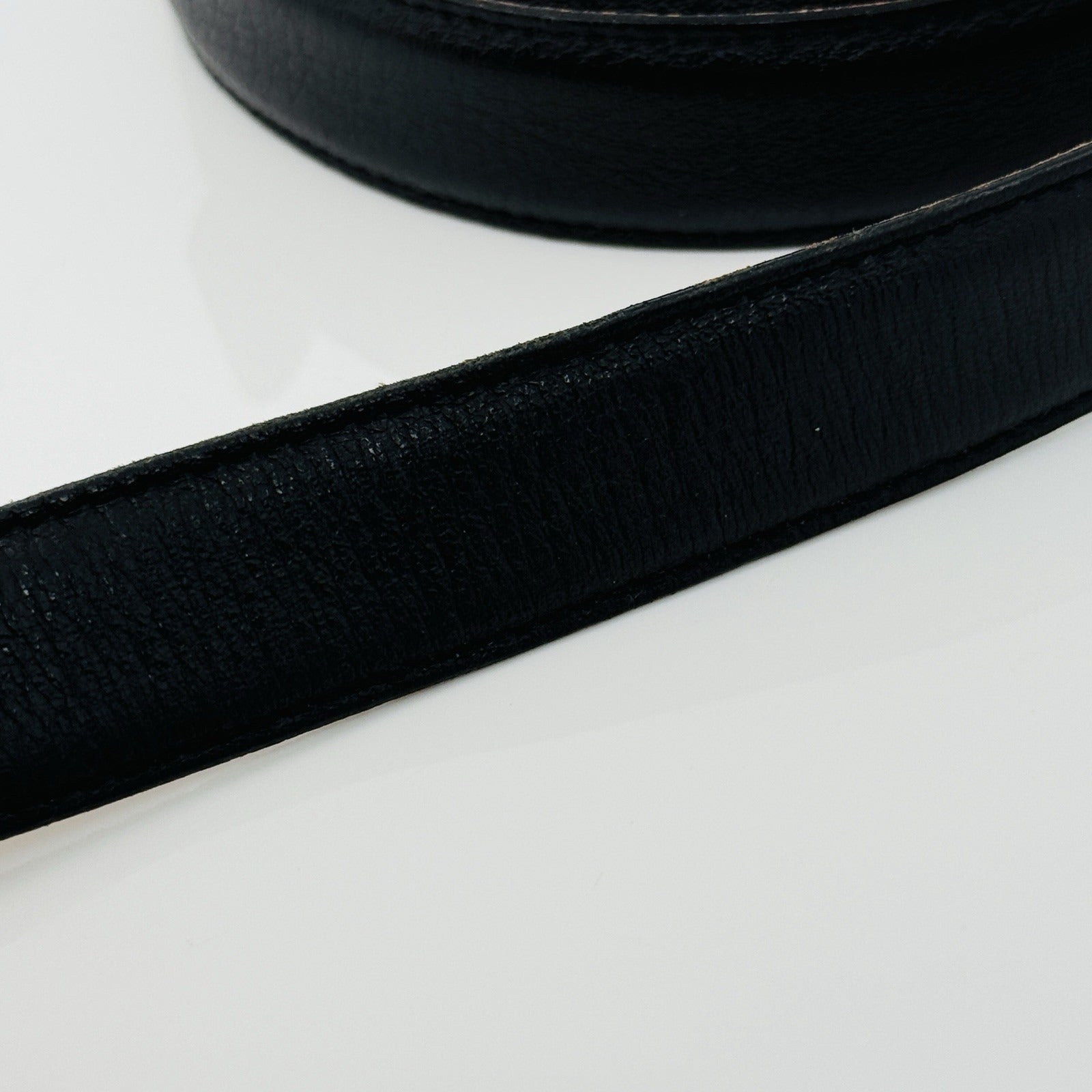 Tiffany & Co Black Leather Calfskin Mens Belt Size 42