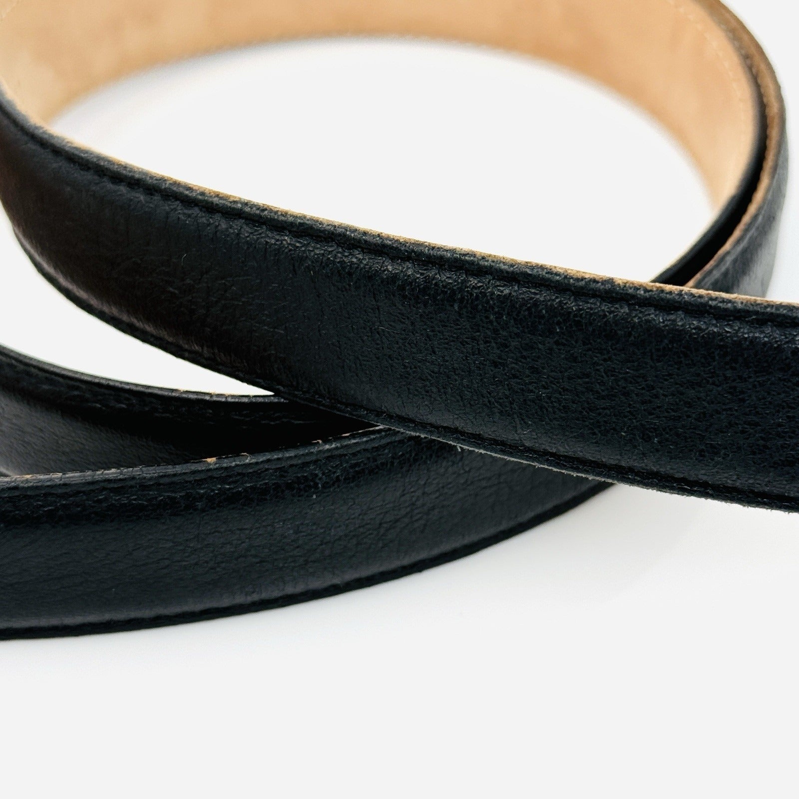Tiffany & Co Black Leather Calfskin Mens Belt Size 42