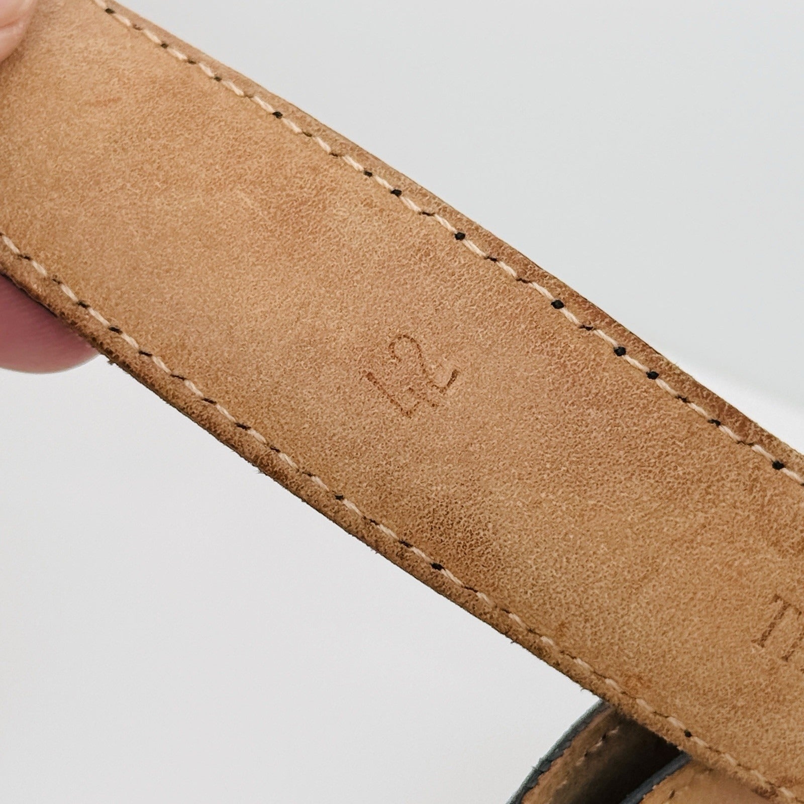 Tiffany & Co Black Leather Calfskin Mens Belt Size 42
